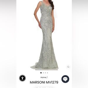Marsoni Elegant Silver Prom Gown